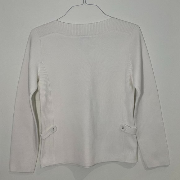 Talbots White Crewneck Sweater - Picture 4 of 6